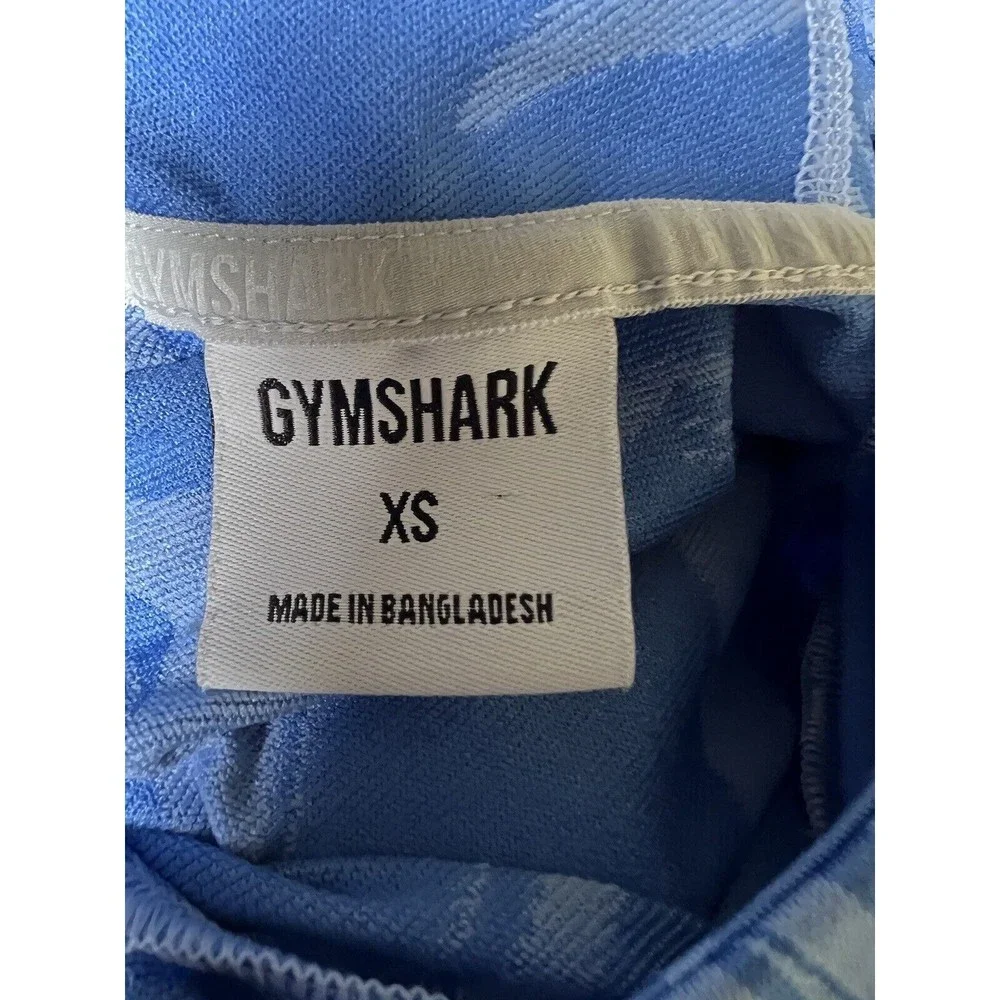 Gymshark Power Pullover Crop Top Blue Swirl Women’s Size XS‎
